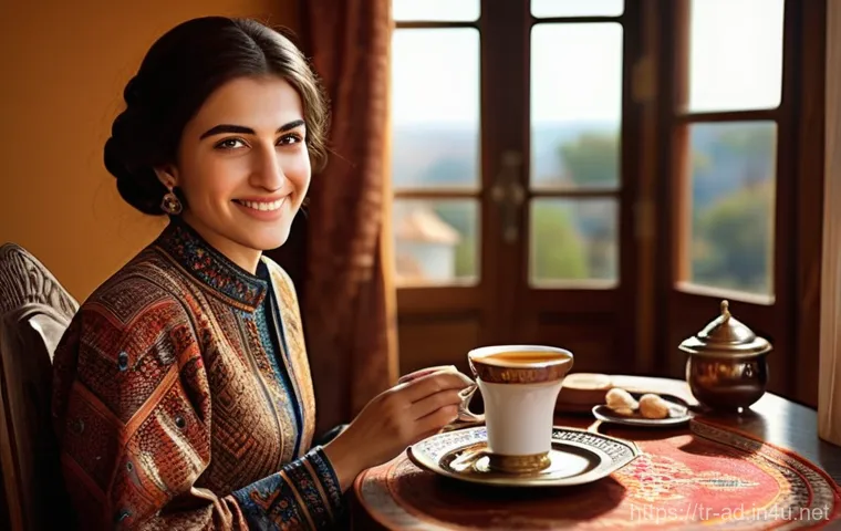 광고홍보 프로젝트 성공 사례 - **Prompt: "The Authentic Turkish Coffee Experience"**
A warmly lit, realistic indoor scene. A yo...