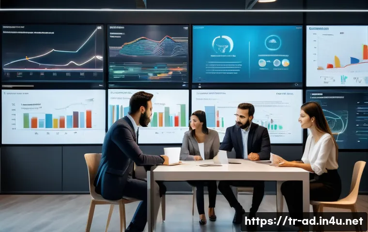 광고홍보사와 성공적인 광고 구성 요소 - A professional Turkish marketing team in a modern office setting, analyzing demographic and psychogr...