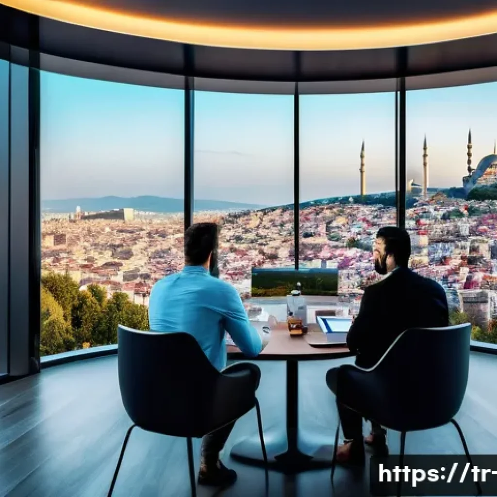 광고홍보사와 광고 시장 혁신적인 도전 - A modern digital marketing office scene in Istanbul with diverse Turkish professionals collaborating...