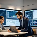 Home 21 광고홍보사와 광고 연구 사례 - A modern digital marketing agency office scene in Istanbul with a diverse team of young professional...